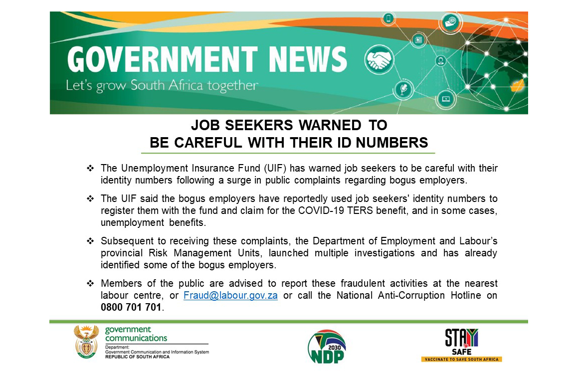 Government News-Job seekers warned to be careful with their ID numbers 